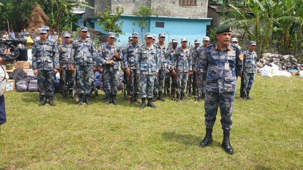 BOP set up at the transit point in north Sindhupalchok