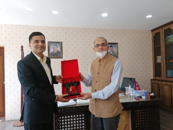 Indian Ambassador meets Tourism Minister Yogesh Bhattarai