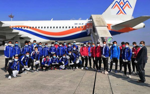 Nepali national football team leaves for Dhaka 