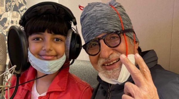 Bollywood megastar Amitabh Bachchan records a song with granddaughter Aaradhya