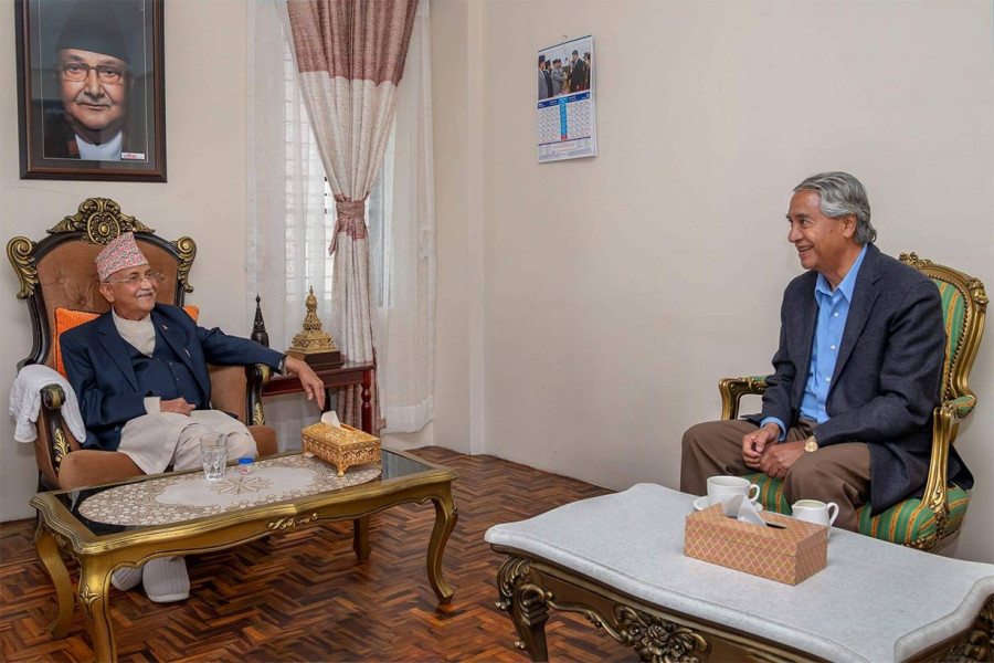 Talks on CC meeting between PM Oli, NC President Deuba