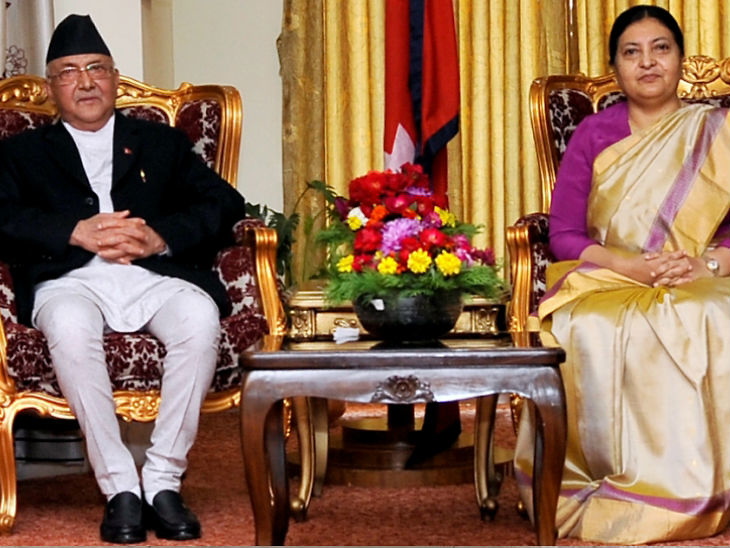 President Bhandari meets Prime Minister Oli