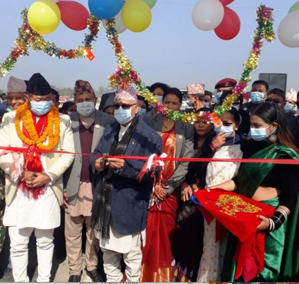 PM KP Sharma Oli Inaugurates a bridge in Dang