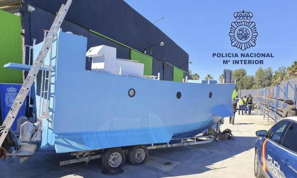 Police seize a narco-submarine in the city of Málaga in Spain