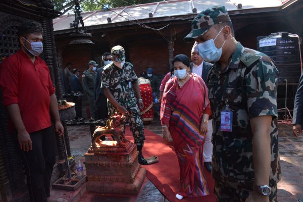 President pays homage to Palanchowk Bhagawati on Ashtami