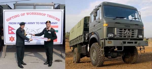 Indian Army presents five “mobile workshop vehicles” to the Nepali Army