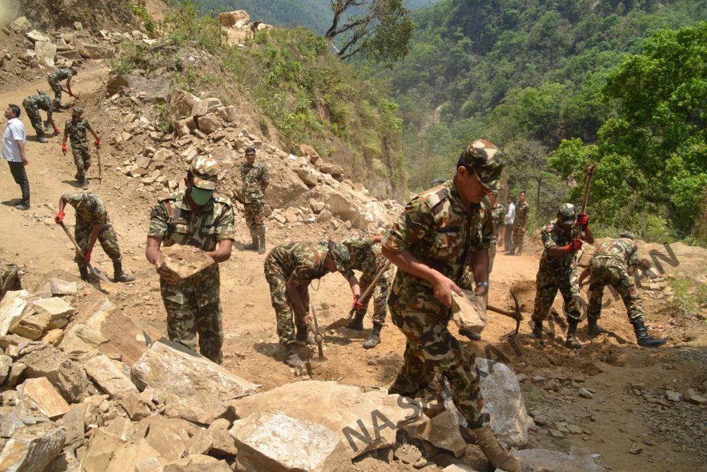 Nepali Army hands over Hawadanda-Dobhan road; Two municipalities in Gorkha now connected to road network