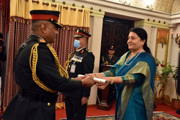 Indian Army Chief Pande receives honorary rank from President Bhandari