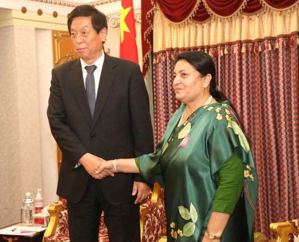 President Bhandari, Leader Li meet
