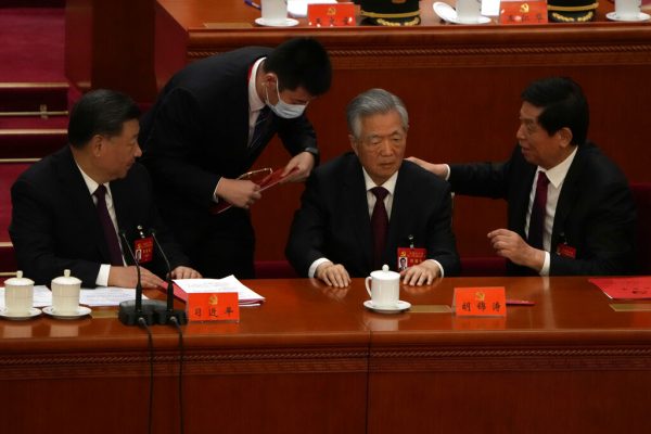 Chinese ex-president escorted out of Communist Congress