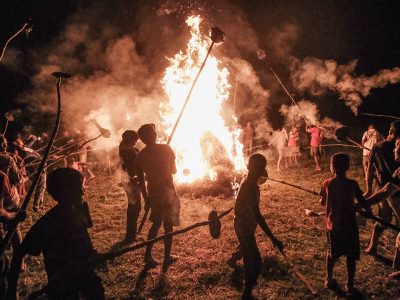 Tharu communities in Rajapur celebrate Holika Parva; Families welcome new fire into the hearth (Photo Feature)