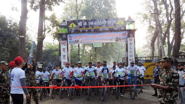 Bhuvan Bista wins cycling competition organized by Nepali Army in Mahendranagar