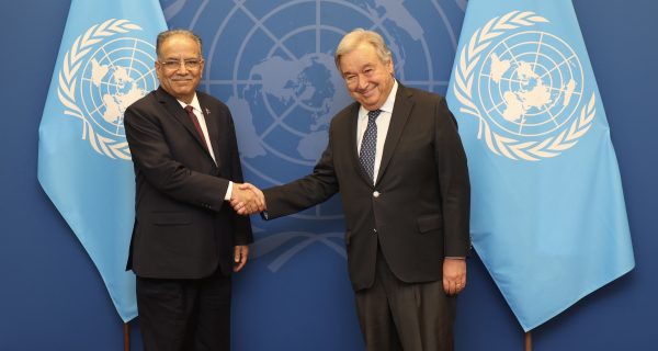 PM Dahal in NYC: Meets with UNSG Guterres