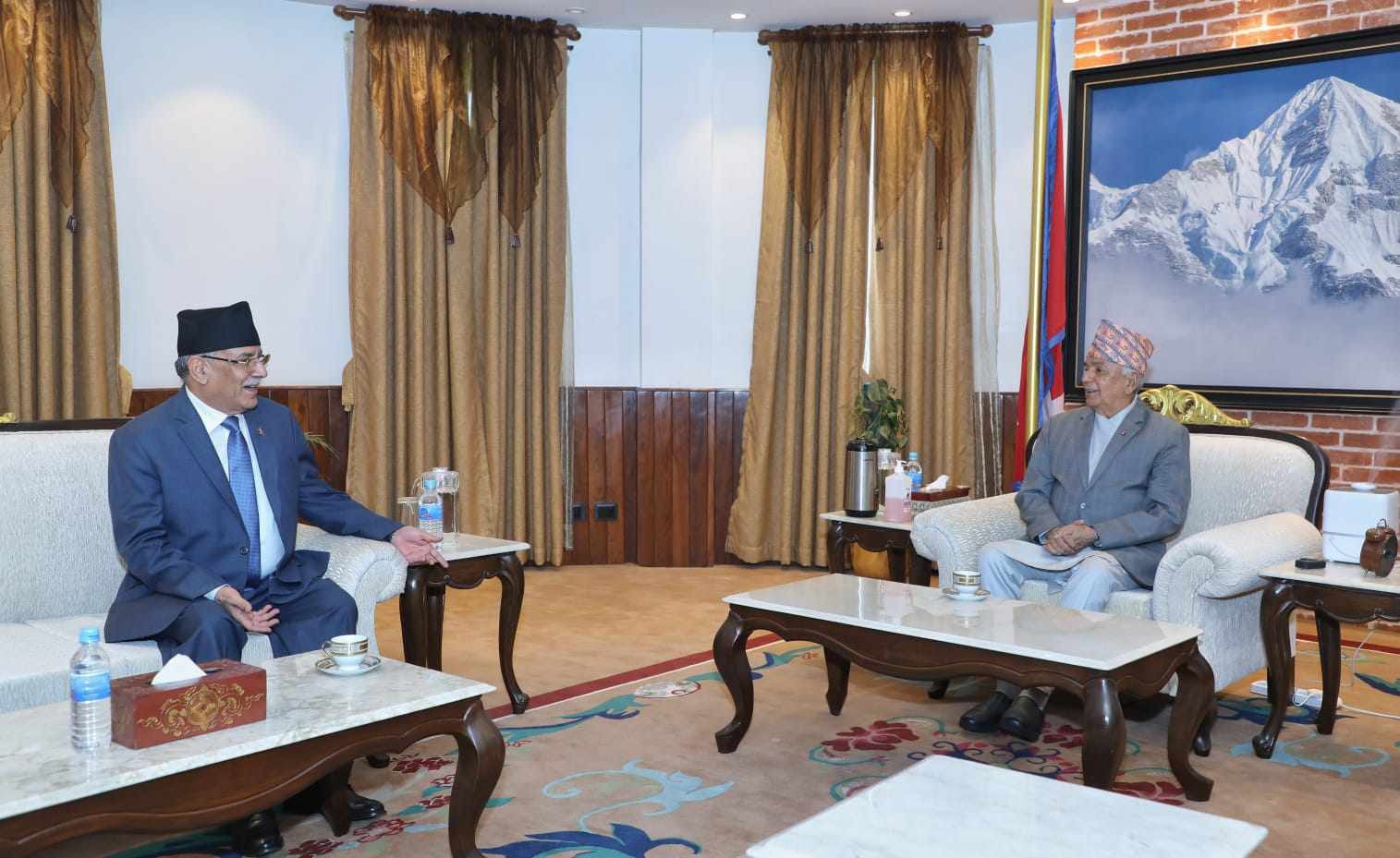 Prime Minister Dahal Meets President Paudel: Discuss National Affairs