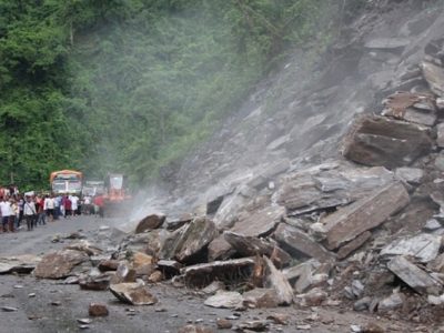 Highway Blocked in Dhading Due to Dry Landslide