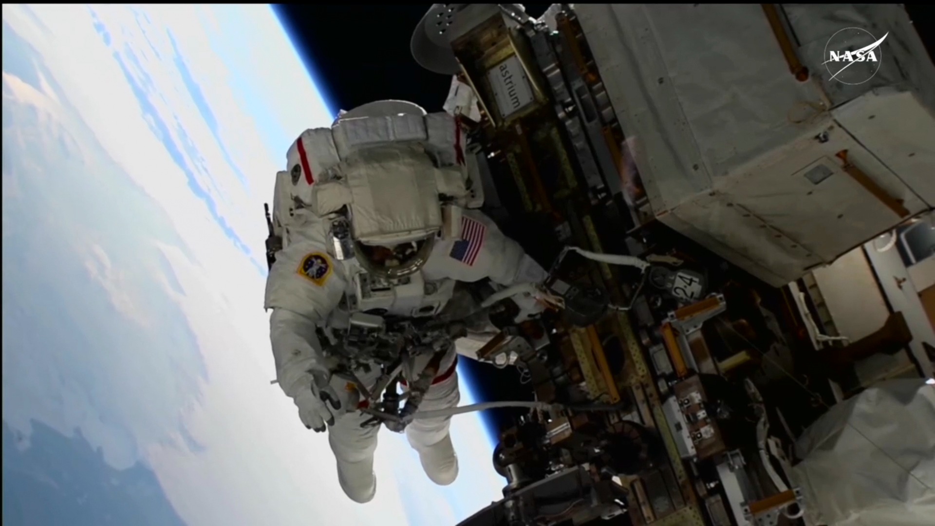 NASA Astronauts Conduct First Spacewalk After Eight Months on ISS