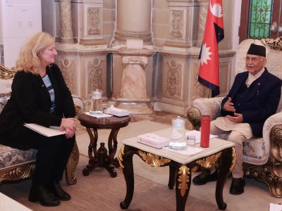 French Ambassador Virginia Courteval Meets Prime Minister Oli