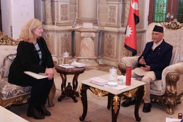 French Ambassador Virginia Courteval Meets Prime Minister Oli