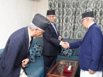 Prachanda Engages in High-Level Talks with UML Amid ‘Bed Rest’