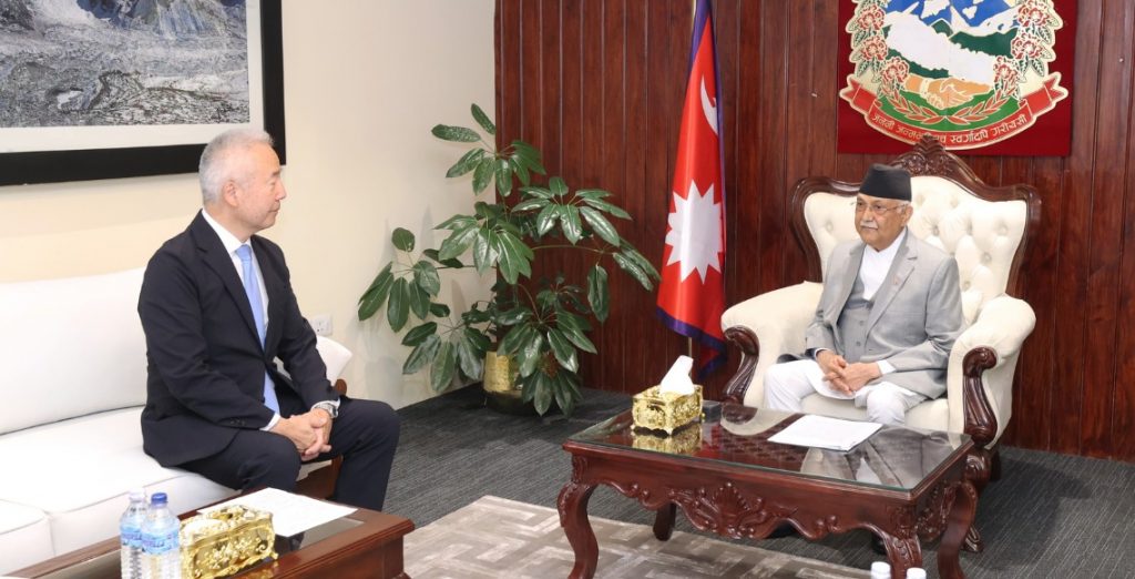 Japanese Ambassador Meets Prime Minister Oli, Talks Focus on Strengthening Ties