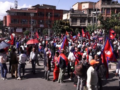 Monarchists Continue Protests in Kathmandu Demanding Restoration of Monarchy and Hindu State