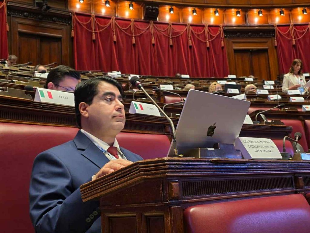 Lawmaker Ek Nath Dhakal Addresses IPU Interfaith Dialogue at Italian Parliament