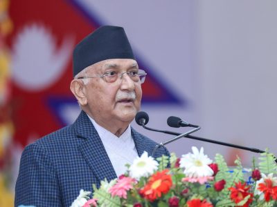 PM Oli Lays Foundation Stone for 64 Roads Under ‘One Constituency: One Road’ in Janakpur