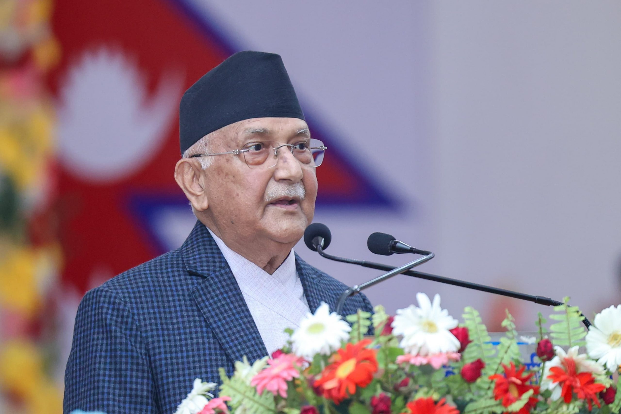 PM Oli Lays Foundation Stone for 64 Roads Under ‘One Constituency: One Road’ in Janakpur