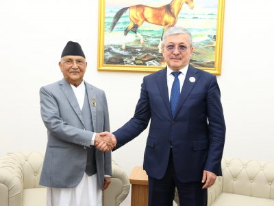PM Oli Holds Bilateral Talks with Kyrgyz Leader During LLDC Conference in Turkmenistan