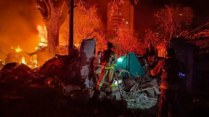 Russian Missile Hits Mykolaiv as Ukrainian Drone Sparks Fire in Sochi Oil Depot