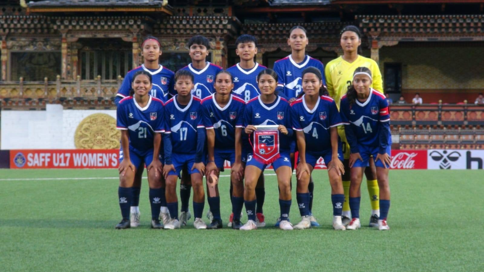 Nepal Defeats Bhutan 2-1 in SAF U-17 Women’s Championship