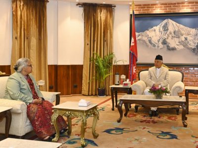 Prime Minister Karki Meets President Poudel at Sheetal Niwas