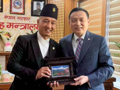 Home Minister Gurung Meets Chinese Ambassador, Discusses Security and Cooperation